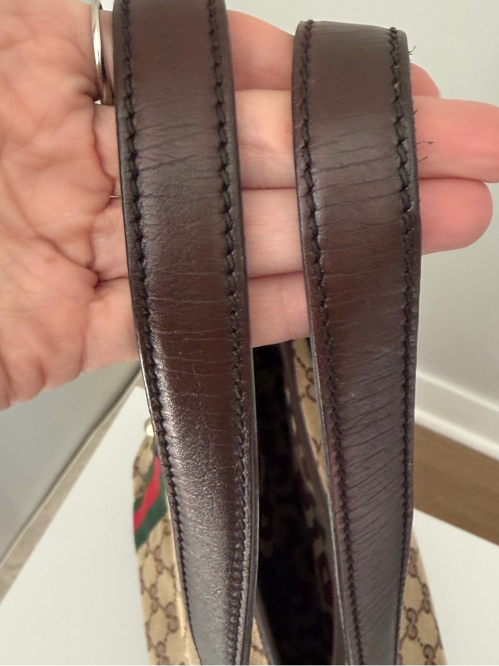 Gucci GG Supreme Jolicoeur Web Stripe Tote Bag Small Ophidia Style - Picture 9 of 15